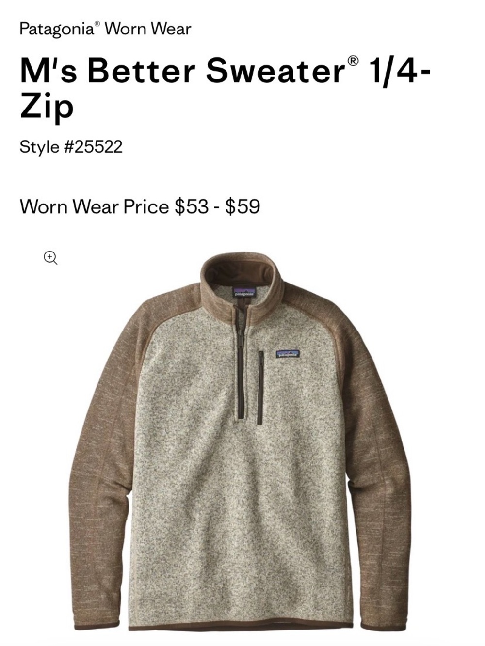Patagonia Worn Wear Men's Better Sweater 1/4-Zip Sweater